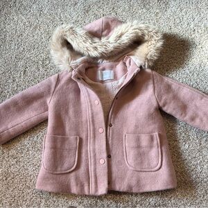 Zara 2-3t Coat with faux fur hood